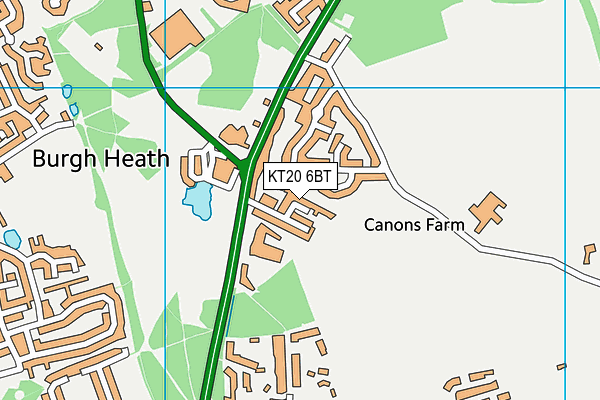 KT20 6BT map - OS VectorMap District (Ordnance Survey) KT20 6BT map - OS VectorMap District (Ordnance Survey)
