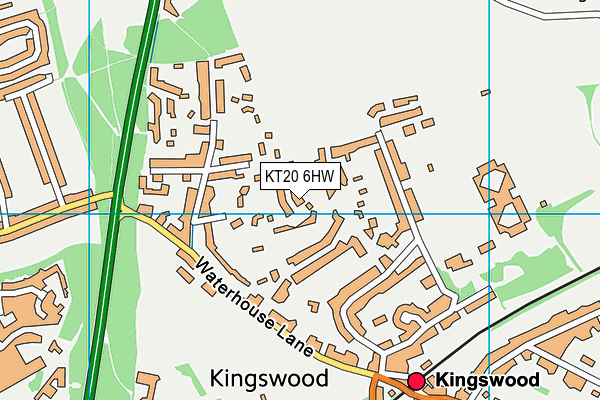 KT20 6HW map - OS VectorMap District (Ordnance Survey) KT20 6HW map - OS VectorMap District (Ordnance Survey)