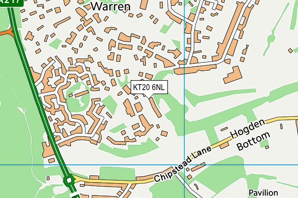 KT20 6NL map - OS VectorMap District (Ordnance Survey)