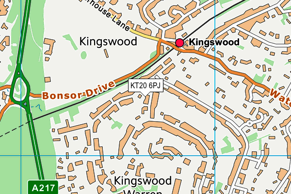 KT20 6PJ map - OS VectorMap District (Ordnance Survey) KT20 6PJ map - OS VectorMap District (Ordnance Survey)