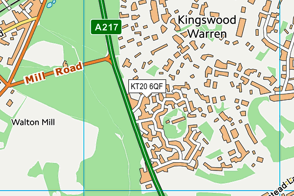 KT20 6QF map - OS VectorMap District (Ordnance Survey) KT20 6QF map - OS VectorMap District (Ordnance Survey)