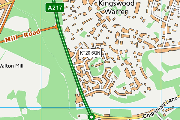 KT20 6QN map - OS VectorMap District (Ordnance Survey) KT20 6QN map - OS VectorMap District (Ordnance Survey)