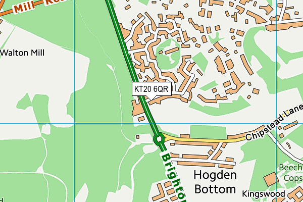 KT20 6QR map - OS VectorMap District (Ordnance Survey)