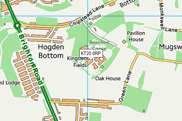 KT20 6RP map - OS VectorMap District (Ordnance Survey)
