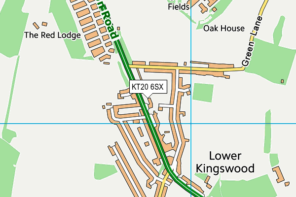 KT20 6SX map - OS VectorMap District (Ordnance Survey) KT20 6SX map - OS VectorMap District (Ordnance Survey)