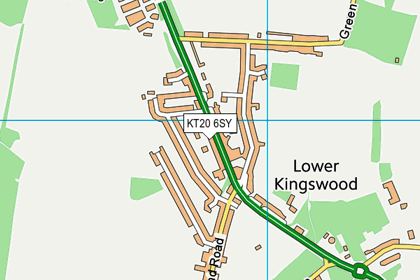 KT20 6SY map - OS VectorMap District (Ordnance Survey) KT20 6SY map - OS VectorMap District (Ordnance Survey)