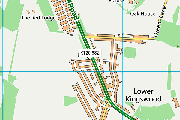 KT20 6SZ map - OS VectorMap District (Ordnance Survey) KT20 6SZ map - OS VectorMap District (Ordnance Survey)