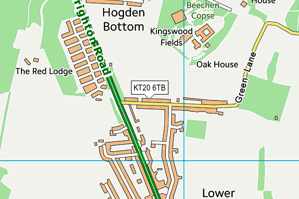 KT20 6TB map - OS VectorMap District (Ordnance Survey)