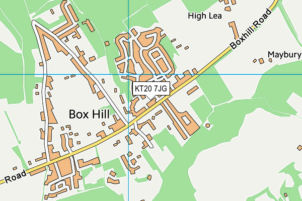 KT20 7JG map - OS VectorMap District (Ordnance Survey) KT20 7JG map - OS VectorMap District (Ordnance Survey)