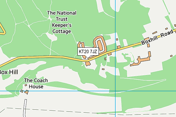 KT20 7JZ map - OS VectorMap District (Ordnance Survey)