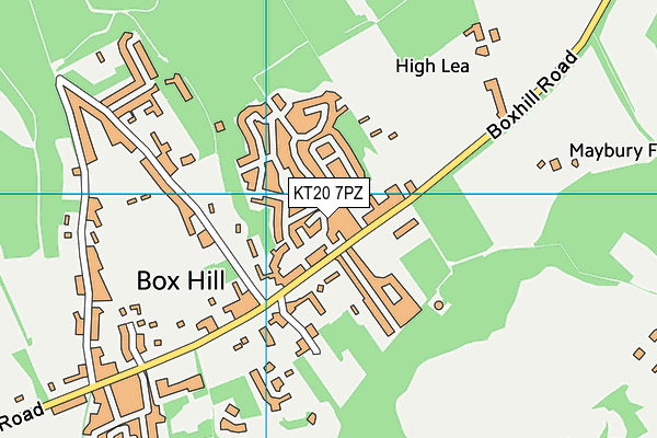 KT20 7PZ map - OS VectorMap District (Ordnance Survey) KT20 7PZ map - OS VectorMap District (Ordnance Survey)