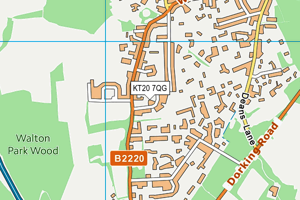 KT20 7QG map - OS VectorMap District (Ordnance Survey) KT20 7QG map - OS VectorMap District (Ordnance Survey)