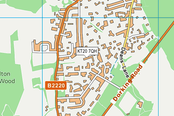 KT20 7QH map - OS VectorMap District (Ordnance Survey) KT20 7QH map - OS VectorMap District (Ordnance Survey)