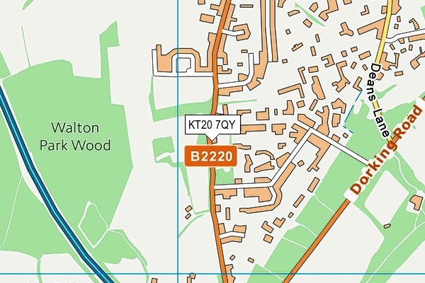 KT20 7QY map - OS VectorMap District (Ordnance Survey) KT20 7QY map - OS VectorMap District (Ordnance Survey)