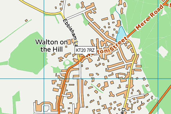 KT20 7RZ map - OS VectorMap District (Ordnance Survey) KT20 7RZ map - OS VectorMap District (Ordnance Survey)