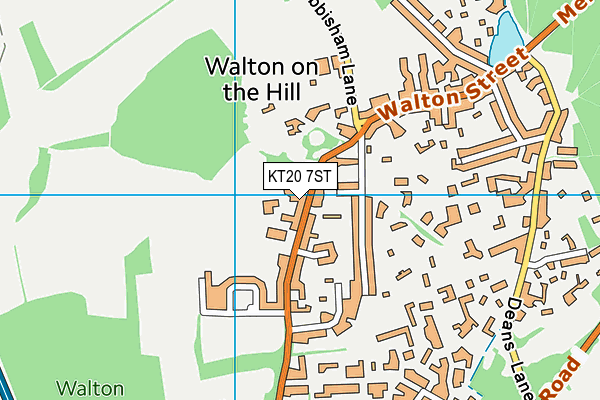 KT20 7ST map - OS VectorMap District (Ordnance Survey) KT20 7ST map - OS VectorMap District (Ordnance Survey)