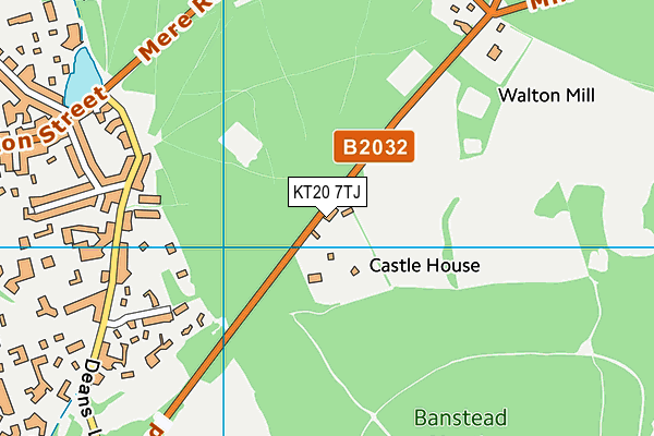 KT20 7TJ map - OS VectorMap District (Ordnance Survey) KT20 7TJ map - OS VectorMap District (Ordnance Survey)