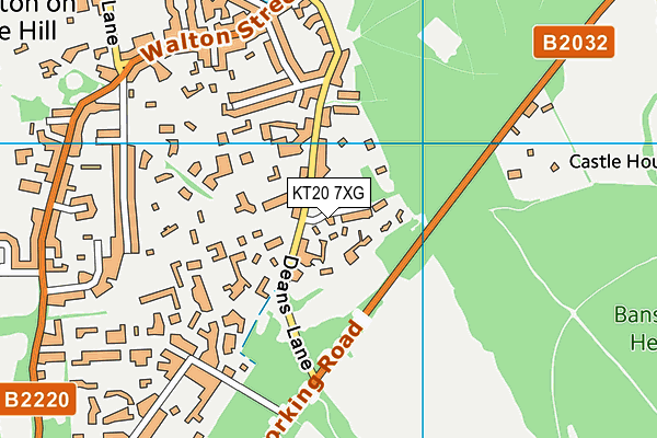 KT20 7XG map - OS VectorMap District (Ordnance Survey) KT20 7XG map - OS VectorMap District (Ordnance Survey)