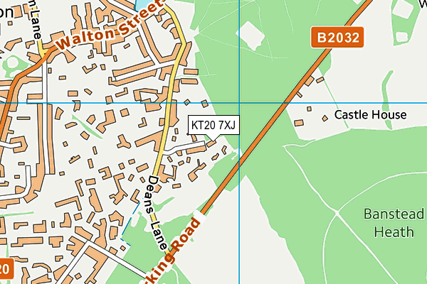 KT20 7XJ map - OS VectorMap District (Ordnance Survey) KT20 7XJ map - OS VectorMap District (Ordnance Survey)