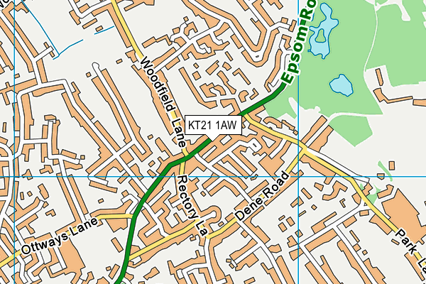 KT21 1AW map - OS VectorMap District (Ordnance Survey) KT21 1AW map - OS VectorMap District (Ordnance Survey)