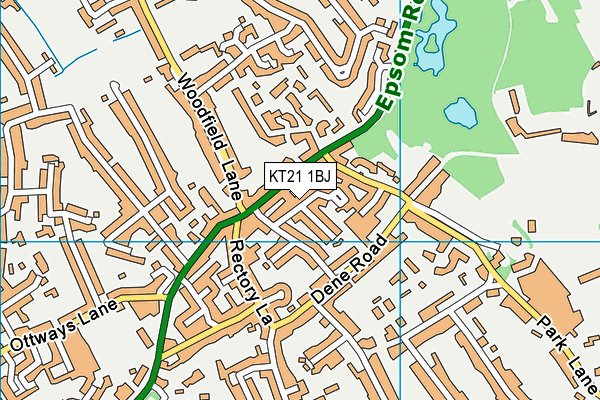 KT21 1BJ map - OS VectorMap District (Ordnance Survey) KT21 1BJ map - OS VectorMap District (Ordnance Survey)