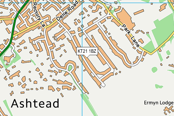 KT21 1BZ map - OS VectorMap District (Ordnance Survey) KT21 1BZ map - OS VectorMap District (Ordnance Survey)