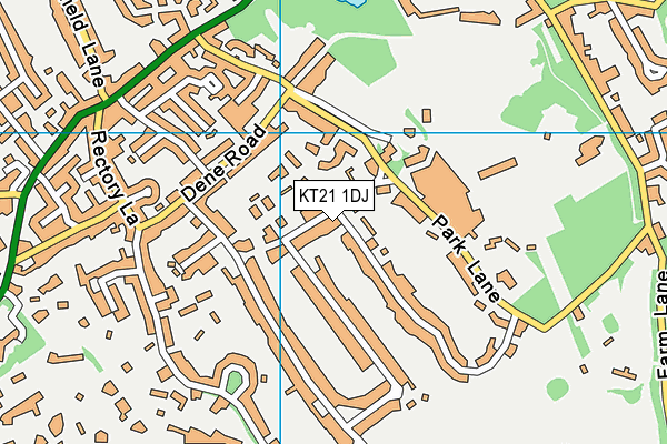 KT21 1DJ map - OS VectorMap District (Ordnance Survey) KT21 1DJ map - OS VectorMap District (Ordnance Survey)