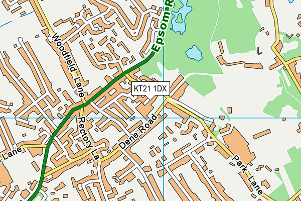 KT21 1DX map - OS VectorMap District (Ordnance Survey) KT21 1DX map - OS VectorMap District (Ordnance Survey)