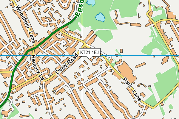 KT21 1EJ map - OS VectorMap District (Ordnance Survey)