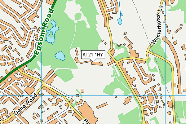 KT21 1HY map - OS VectorMap District (Ordnance Survey)
