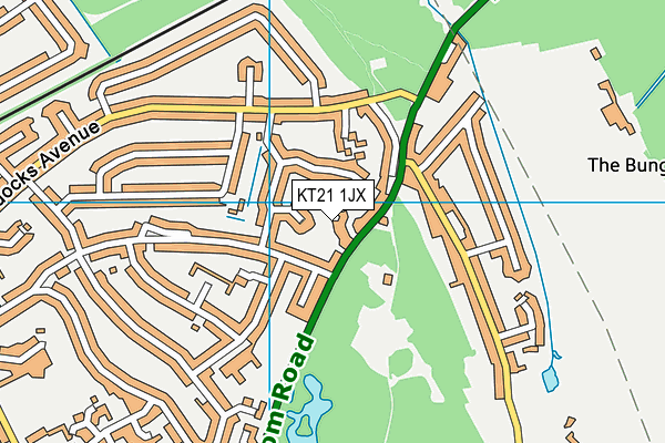 KT21 1JX map - OS VectorMap District (Ordnance Survey)