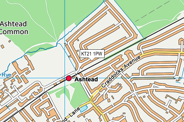 KT21 1PW map - OS VectorMap District (Ordnance Survey) KT21 1PW map - OS VectorMap District (Ordnance Survey)