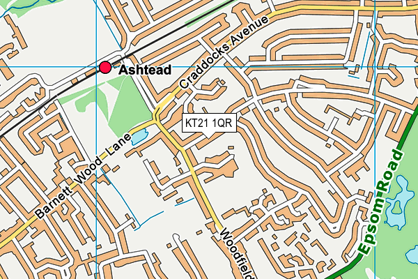 KT21 1QR map - OS VectorMap District (Ordnance Survey) KT21 1QR map - OS VectorMap District (Ordnance Survey)