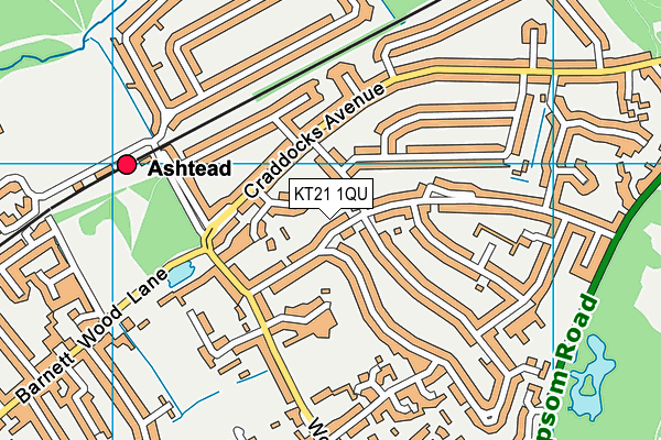 KT21 1QU map - OS VectorMap District (Ordnance Survey) KT21 1QU map - OS VectorMap District (Ordnance Survey)