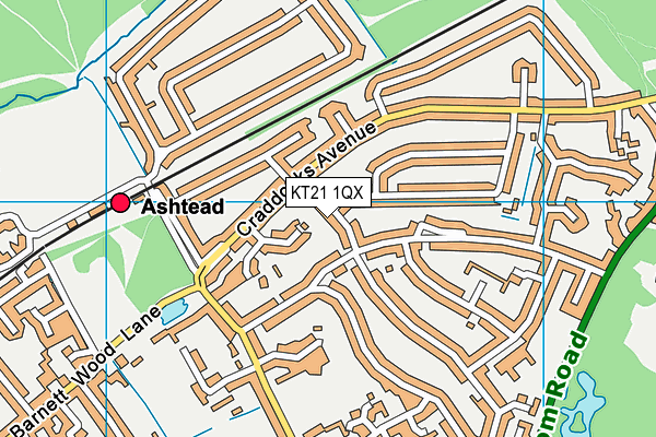 KT21 1QX map - OS VectorMap District (Ordnance Survey) KT21 1QX map - OS VectorMap District (Ordnance Survey)