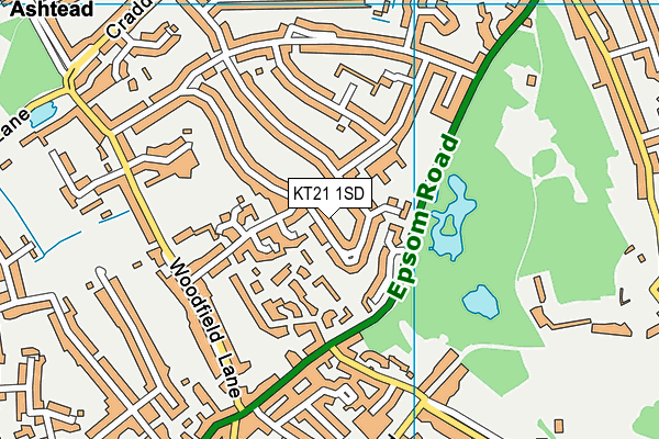 KT21 1SD map - OS VectorMap District (Ordnance Survey) KT21 1SD map - OS VectorMap District (Ordnance Survey)