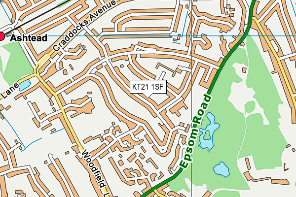 KT21 1SF map - OS VectorMap District (Ordnance Survey) KT21 1SF map - OS VectorMap District (Ordnance Survey)