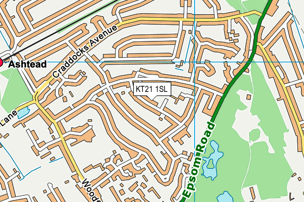 KT21 1SL map - OS VectorMap District (Ordnance Survey) KT21 1SL map - OS VectorMap District (Ordnance Survey)