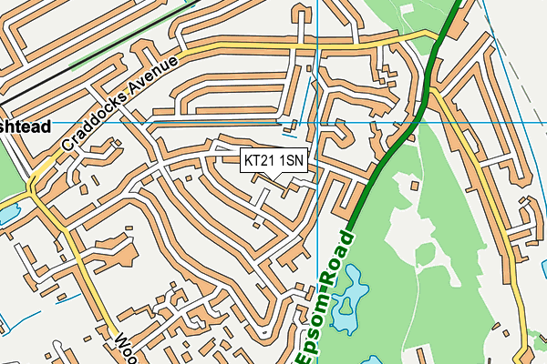 KT21 1SN map - OS VectorMap District (Ordnance Survey) KT21 1SN map - OS VectorMap District (Ordnance Survey)