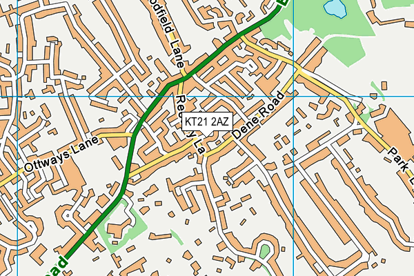 KT21 2AZ map - OS VectorMap District (Ordnance Survey)