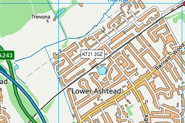 KT21 2GZ map - OS VectorMap District (Ordnance Survey) KT21 2GZ map - OS VectorMap District (Ordnance Survey)