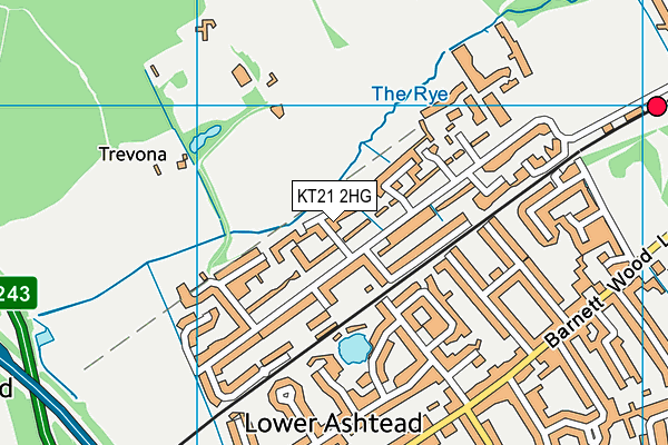 KT21 2HG map - OS VectorMap District (Ordnance Survey) KT21 2HG map - OS VectorMap District (Ordnance Survey)