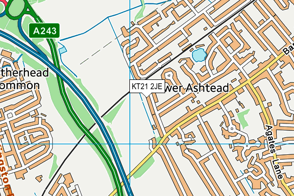 KT21 2JE map - OS VectorMap District (Ordnance Survey) KT21 2JE map - OS VectorMap District (Ordnance Survey)