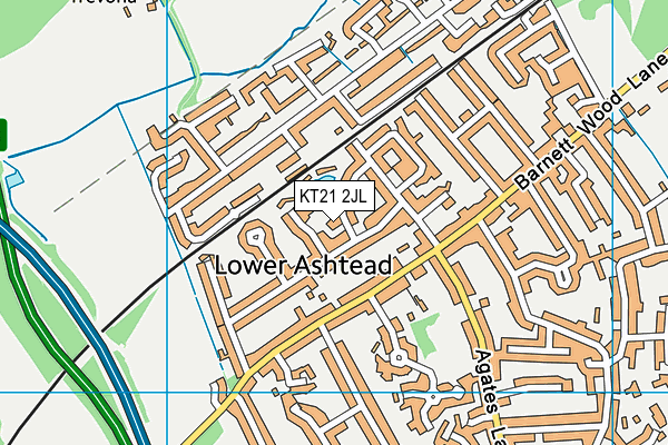 KT21 2JL map - OS VectorMap District (Ordnance Survey) KT21 2JL map - OS VectorMap District (Ordnance Survey)