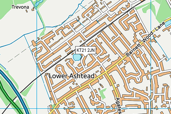 KT21 2JN map - OS VectorMap District (Ordnance Survey) KT21 2JN map - OS VectorMap District (Ordnance Survey)