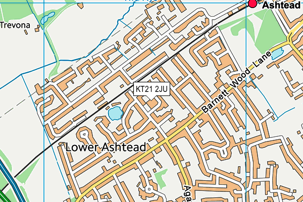 KT21 2JU map - OS VectorMap District (Ordnance Survey) KT21 2JU map - OS VectorMap District (Ordnance Survey)