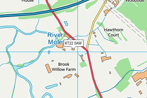 KT22 0AW map - OS VectorMap District (Ordnance Survey) KT22 0AW map - OS VectorMap District (Ordnance Survey)