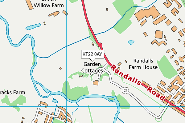 KT22 0AY map - OS VectorMap District (Ordnance Survey) KT22 0AY map - OS VectorMap District (Ordnance Survey)