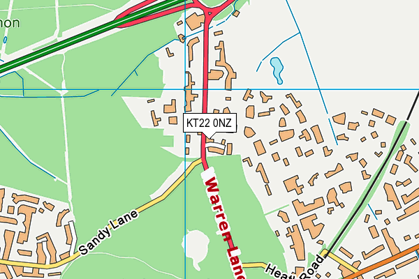 KT22 0NZ map - OS VectorMap District (Ordnance Survey) KT22 0NZ map - OS VectorMap District (Ordnance Survey)