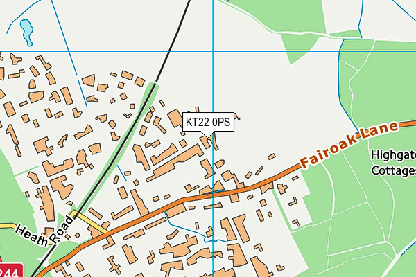 KT22 0PS map - OS VectorMap District (Ordnance Survey) KT22 0PS map - OS VectorMap District (Ordnance Survey)
